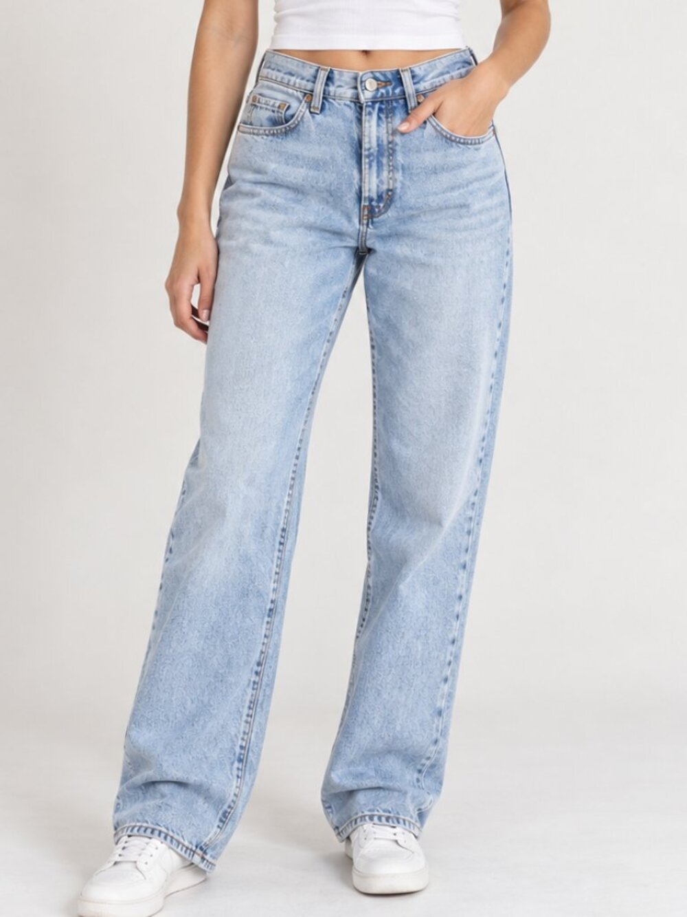 Old Navy Women’s High Rise OG Loose Jeans Size 8 Light Wash Straight Leg